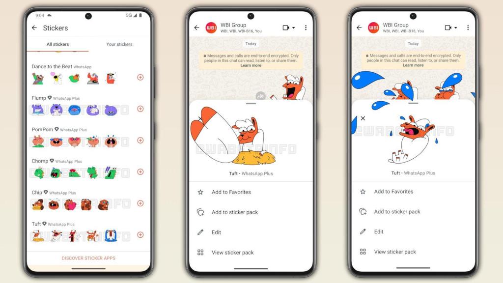 Stickers premium exclusivos de WhatsApp Plus