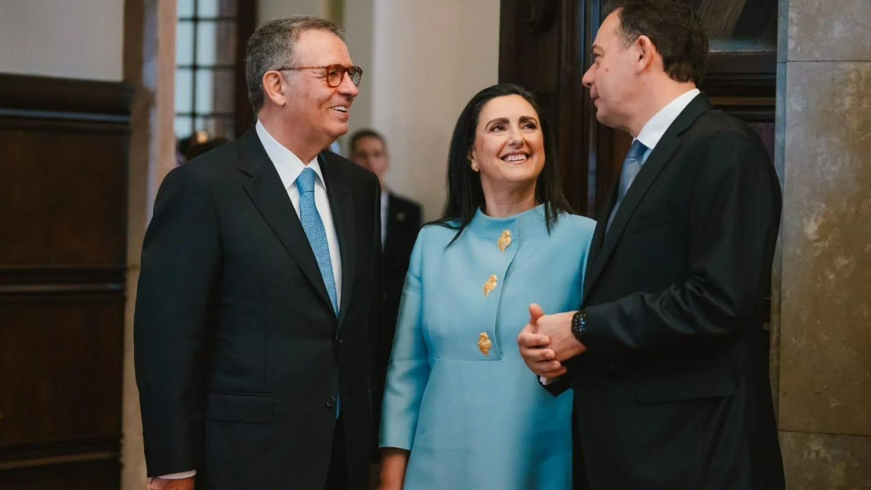 Margarida Maldonado y el presidente de Portugal en un acto oficial.