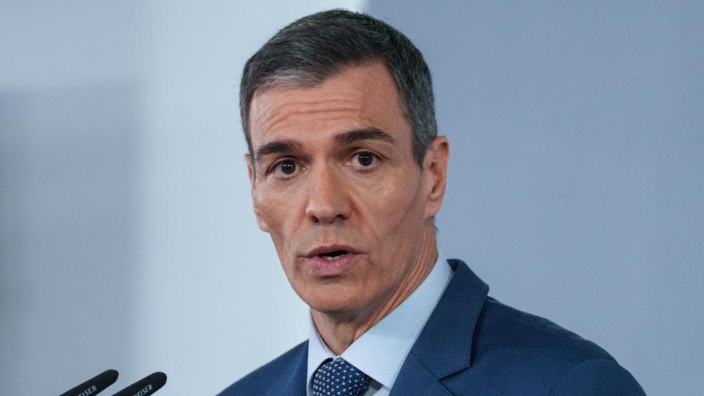 El presidente del Gobierno, Pedro Sánchez, durante una rueda de prensa.