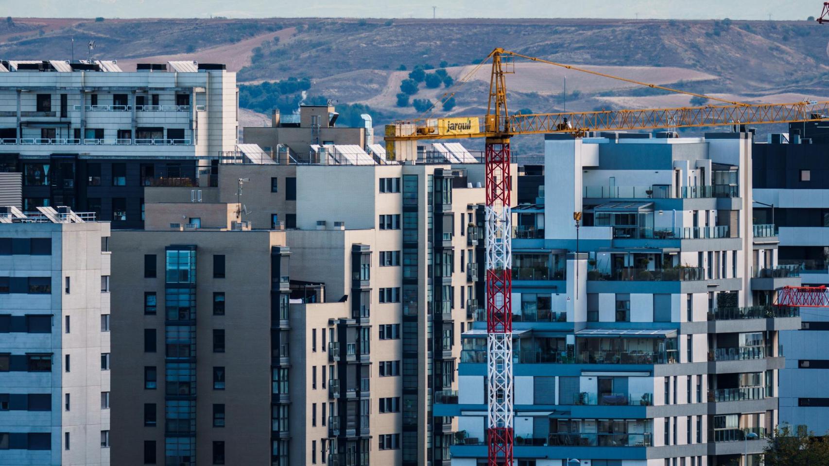 Vista panorámica de un barrio de Madrid.