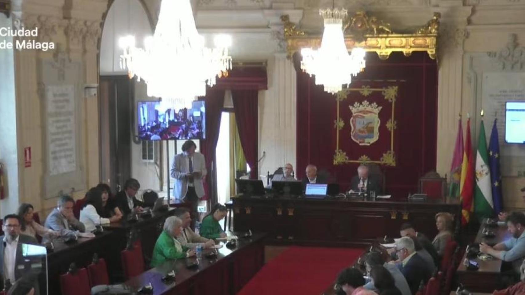 Pleno extraordinario del Ayuntamiento de Málaga.