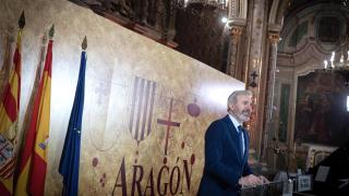Jorge Azcón en la celebración del día de Aragón en Teruel