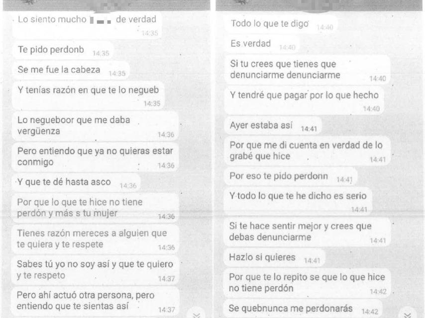 Algunas de las capturas de WhatsApp que obran en la causa.