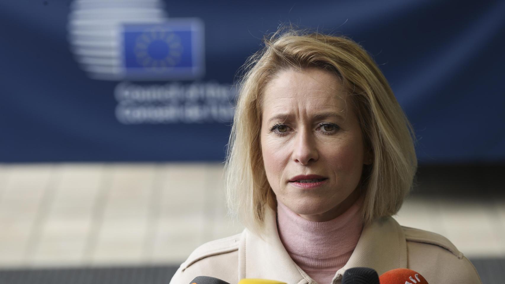 La jefa de la diplomacia comunitaria, Kaja Kallas, durante la reunión del Consejo de Exteriores de la UE este martes en Luxemburgo