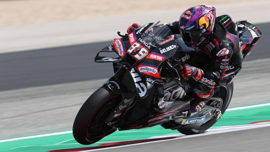 Jorge Marín, en acción con la Aprilia