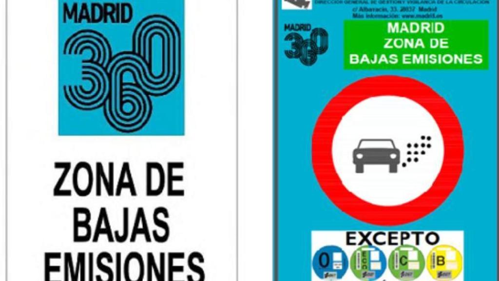 Cartel de bajas emisiones