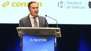 Pedro J. Ramírez, durante su discurso en el V aniversario del EL ESPAÑOL Valencia. Kike Taberner