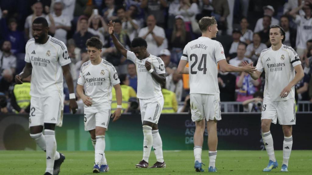La celebración de Vinicius de su gol contra el Alavés