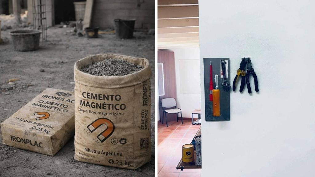 Montaje del cemento magnético Ironplac.