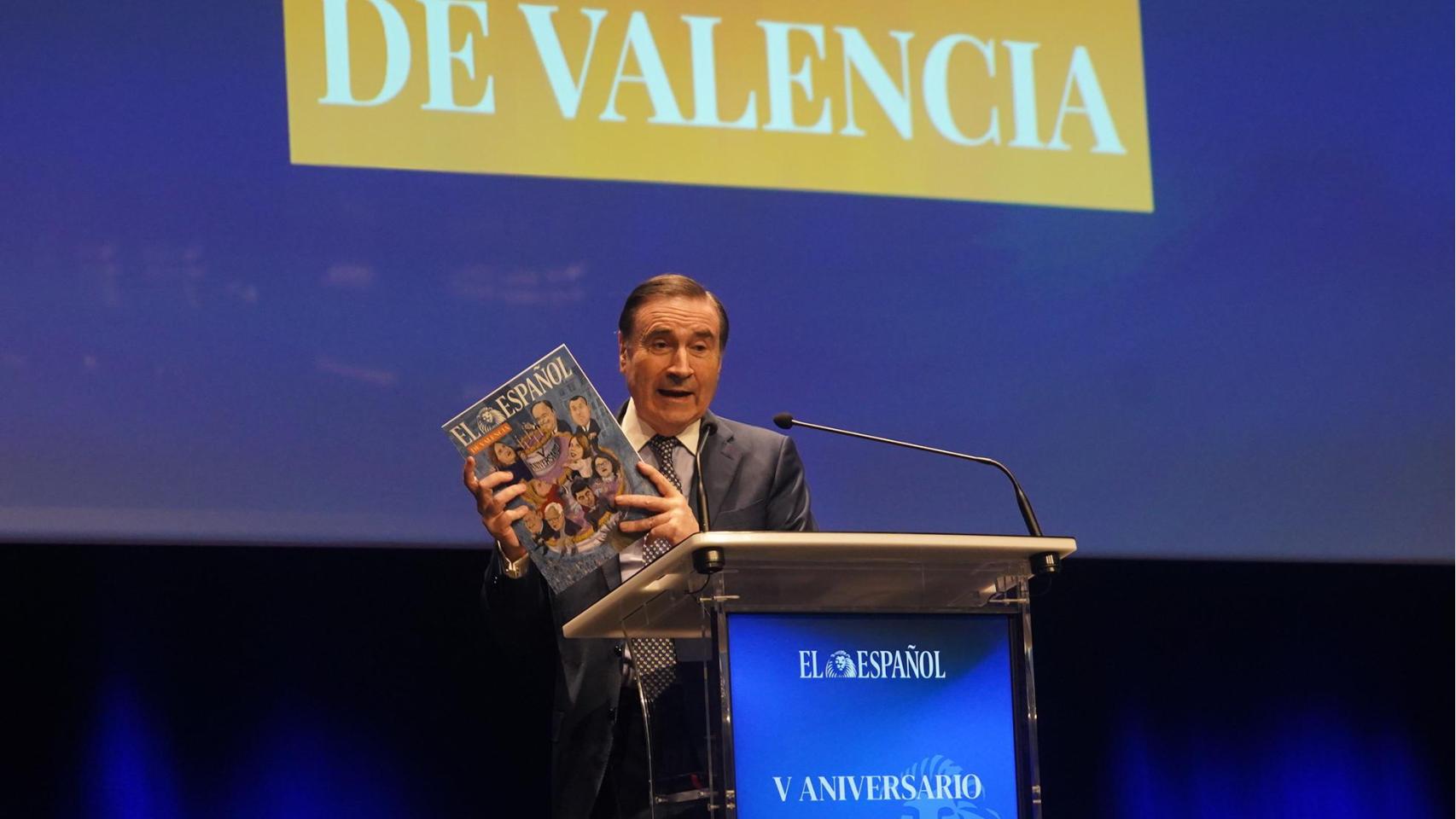 Pedro J. Ramírez, en el V Aniversario de EL ESPAÑOL DE VALENCIA. 