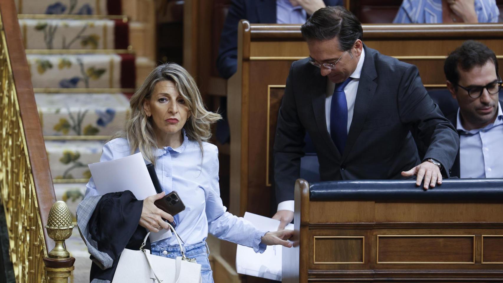 Yolanda Díaz durante la sesión de control al Gobierno.