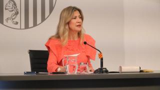 Mar Vaquero, vicepresidenta de Aragón en funciones, en rueda de prensa