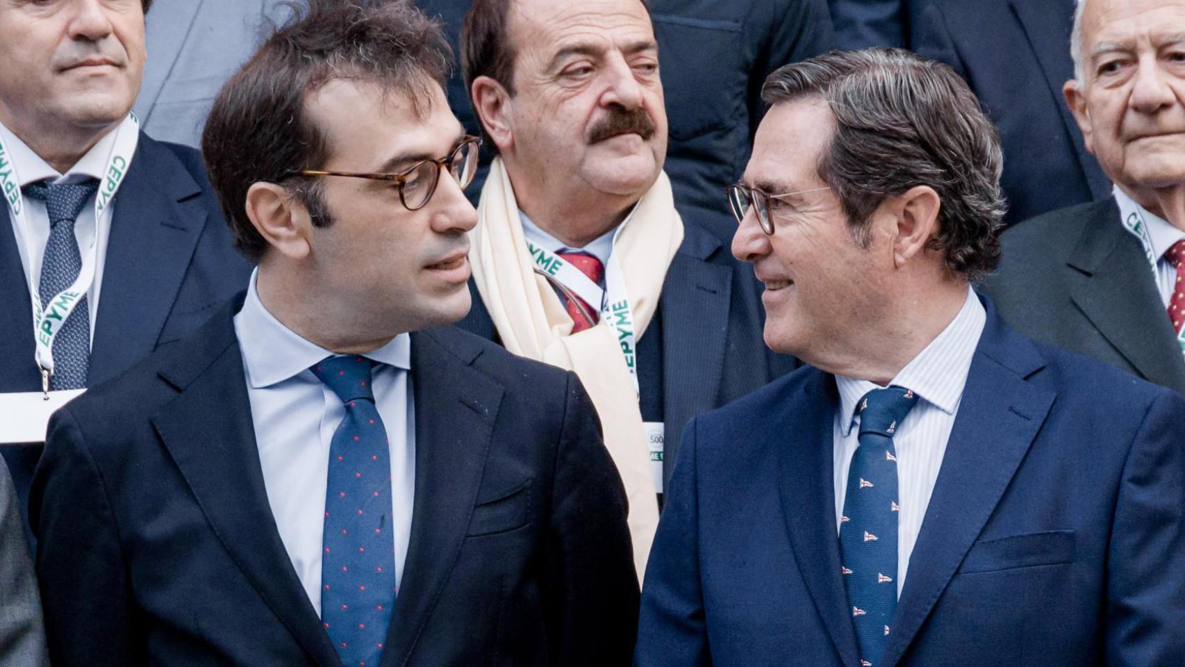 Carlos Cuerpo y Antonio Garamendi, en un foto de archivo.