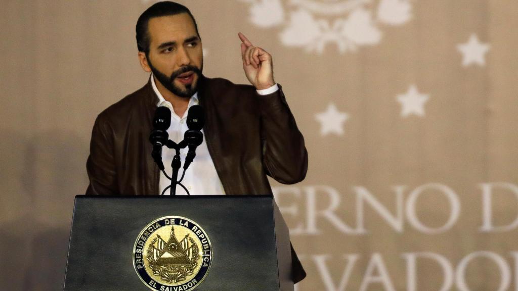 El presidente salvadoreño, Nayib Bukele, en un acto.