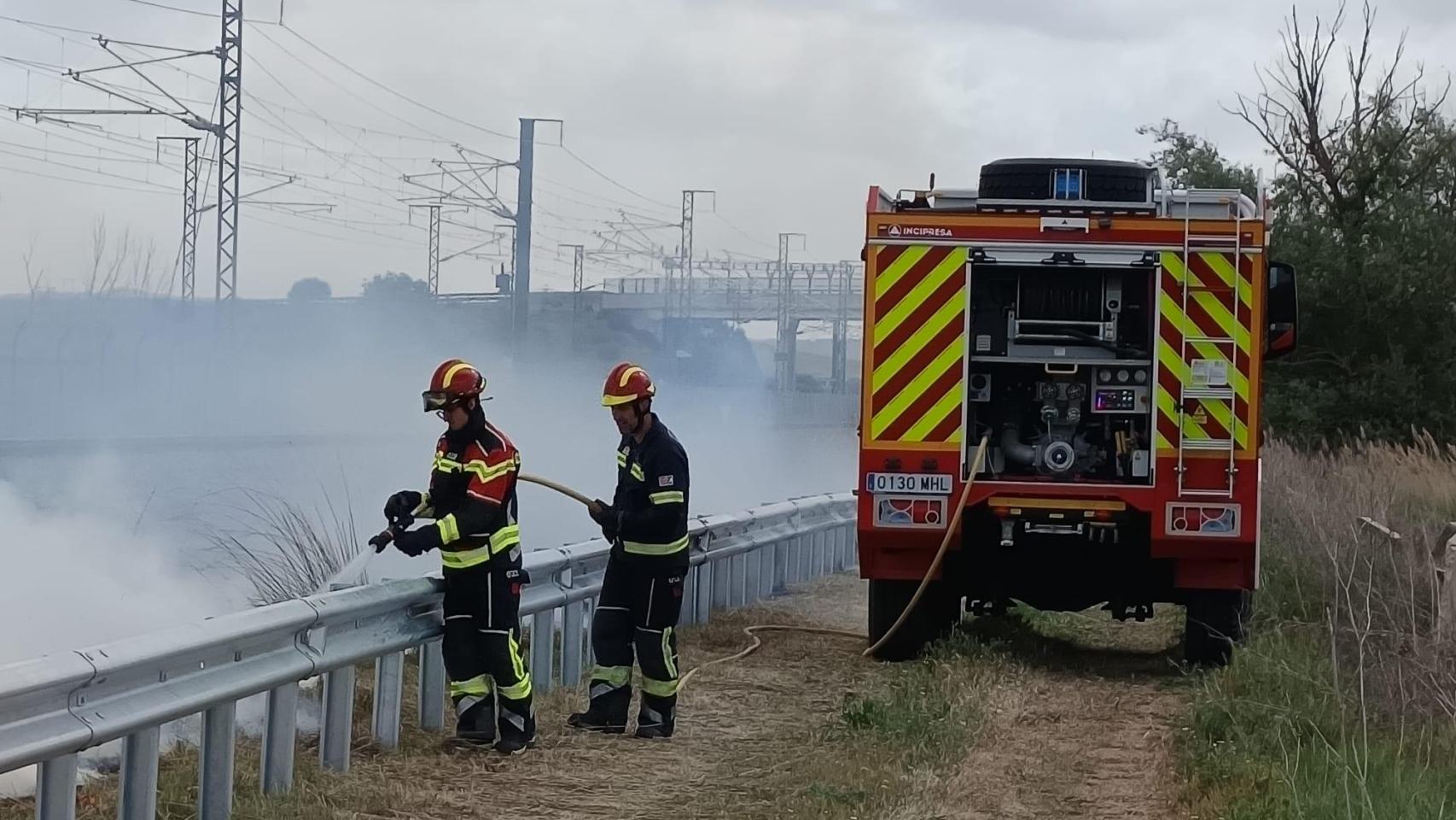 Intervención del incendio en Coreses (Zamora).