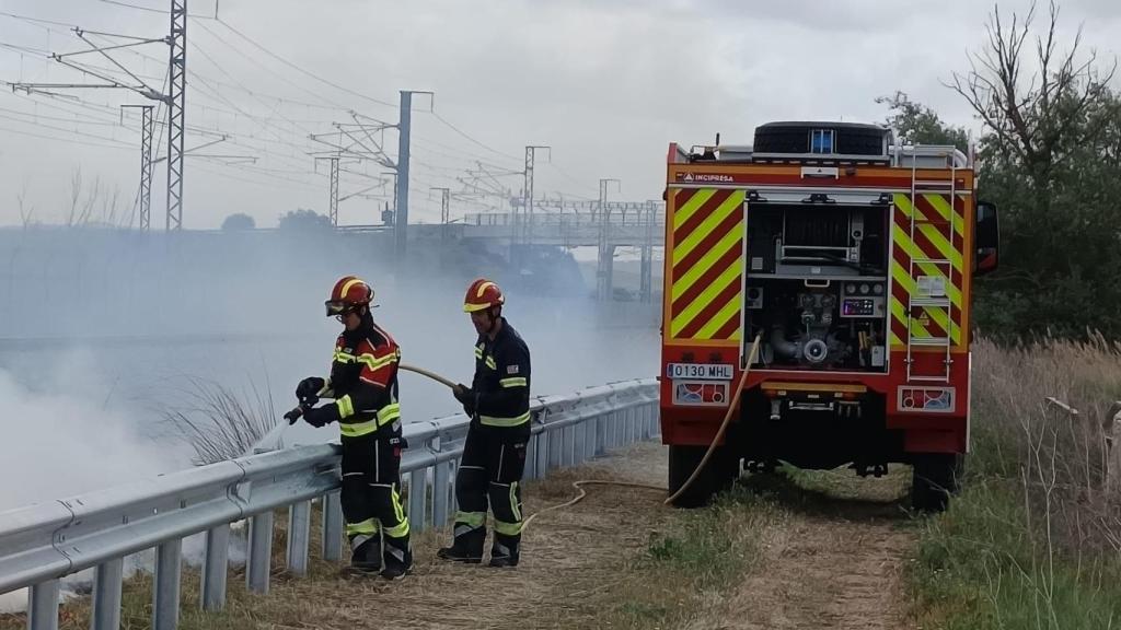 Intervención del incendio en Coreses (Zamora).