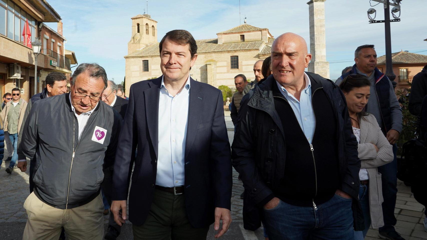 El presidente de la Junta de Castilla y León, Alfonso Fernández Mañueco, en Villalar, el 23 de abril de 2023