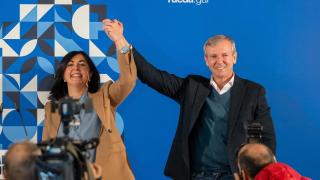Elena Candia junto a Alfonso Rueda.