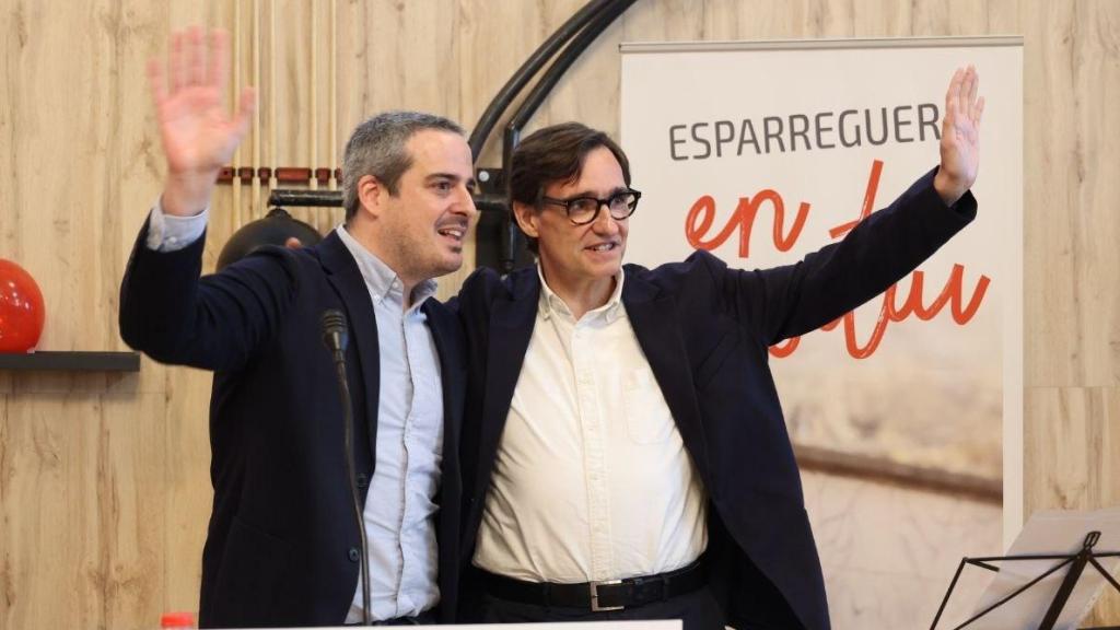 Eduard Rivas y Salvador Illa, en una imagen de archivo de enero de 2023.
