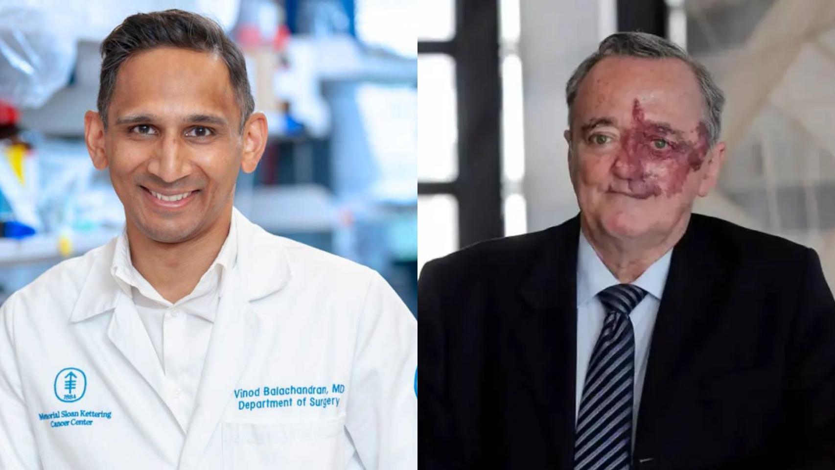 El oncólogo del MSKCC Vinod Balachandran junto con el exdirector del CNIO, Mariano Barbacid.