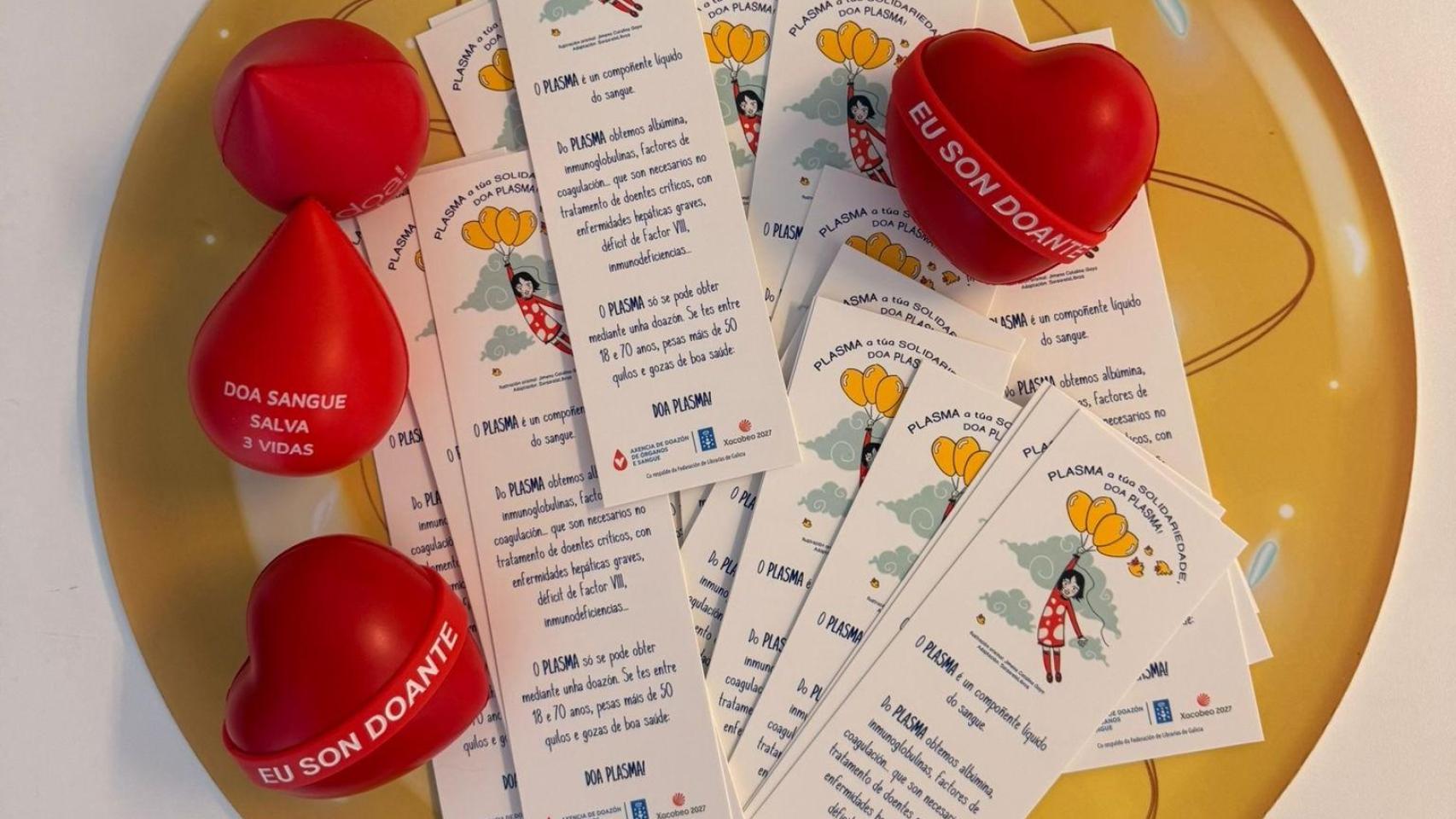 Campaña de donación de sangre por el Día del Libro en Galicia.