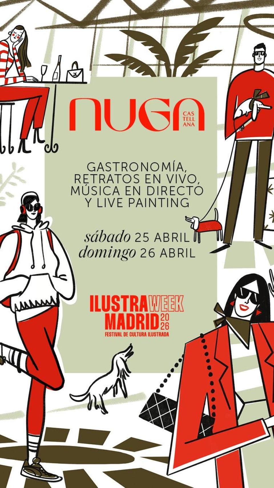 Cartel del Ilustraweek Madrid en NUGA Castellana.