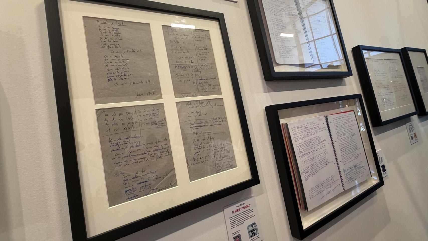 Manuscritos de la exposición 'Las mejores letras en español'