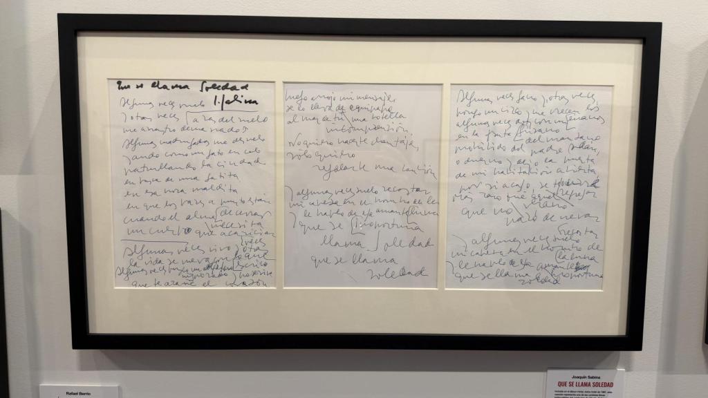 Manuscrito de 'Que se llama Soledad' de Sabina
