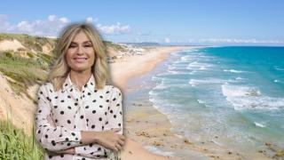 Sandra Golpe y la playa de El Palmar en C