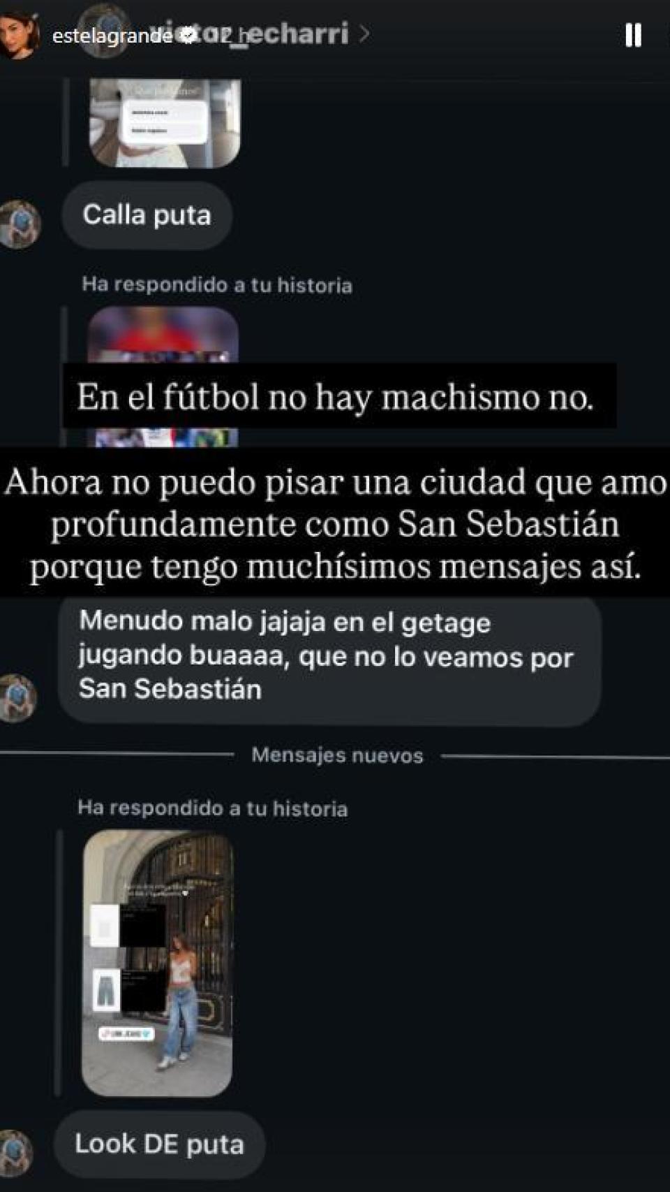Historia de Estela Grande en Instagram.
