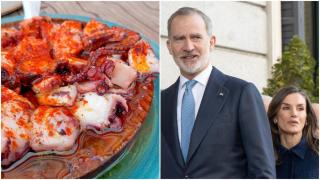 Un plato de pulpo á feira y los Reyes de España