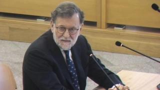 Captura del video de la señal de la Audiencia Nacional, de la declaración como testigo del expresidente Mariano Rajoy.