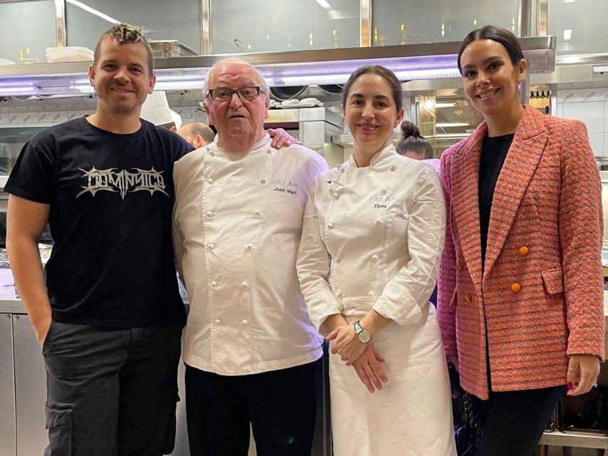Juan Mari y Elena con Dabiz Muñoz y Cristina Pedroche.