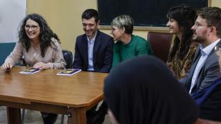 Mónica Oltra, Pablo Bustinduy, Papi Robles, Lucía Beamud y Alberto Ibáñez. Rober Solsona / EP
