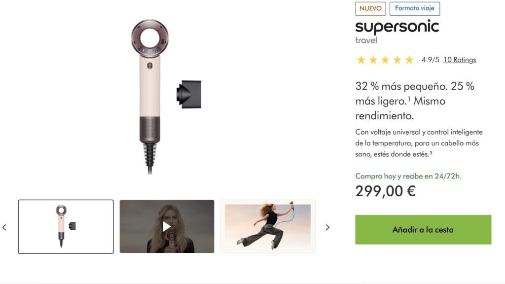 Secador de pelo Dyson Supersonic™ Travel.