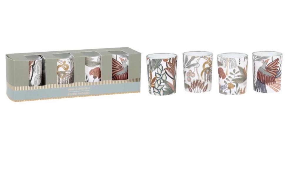 Juego de velas perfumadas.