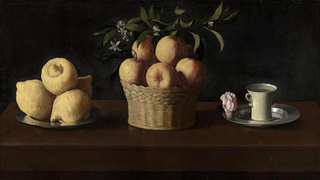 Zurbarán: 'Naturaleza muerta con limones, naranjas y una rosa', 1633. Fundación Norton Simon