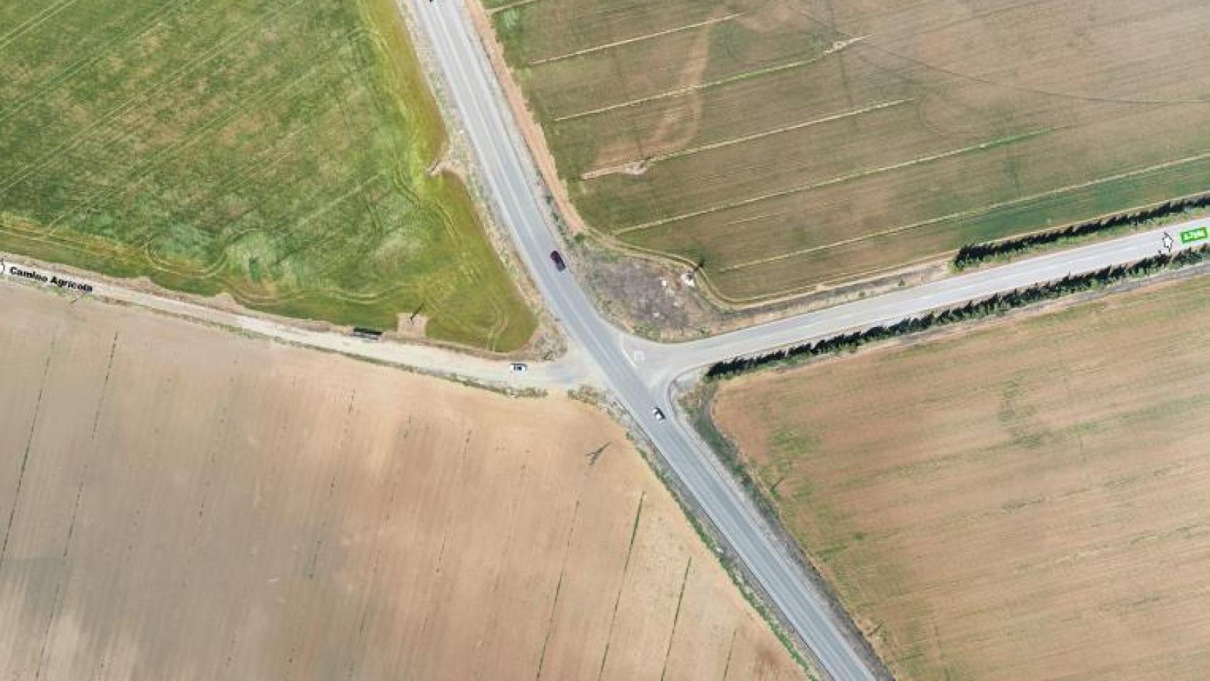 Imagen aérea de la carretera.