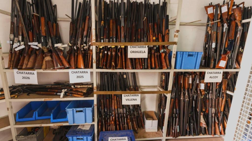 Armas para destruir custodiadas en la Comandancia de Alicante.