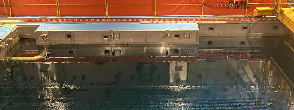 Piscinas de boro donde se almacenan los residuos radiactivos de la central nuclear de Almaraz.