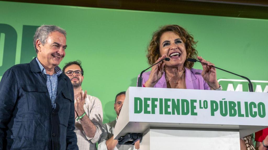 Zapatero y Montero este jueves en el mitin en Jaén.
