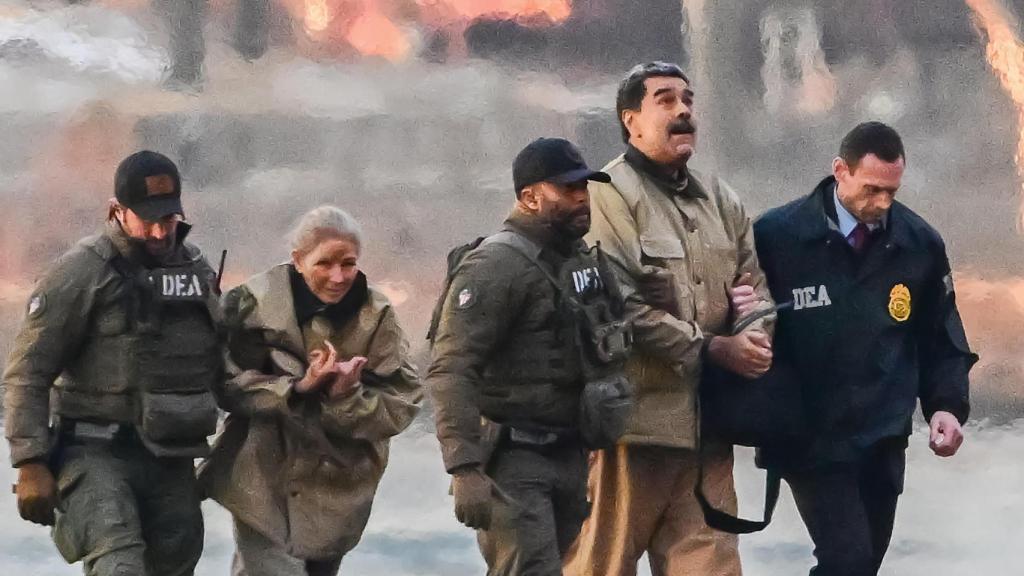 Nicolás Maduro, y su esposa, Cilia Flores, escoltados por agentes de la DEA hasta un tribunal de Nueva York tras su captura el 3 de enero.
