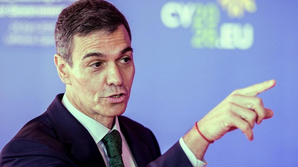 El presidente del Gobierno, Pedro Sánchez, este jueves en Nicosia (Chipre)