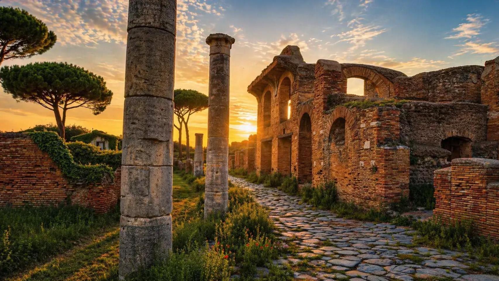 Ostia Antica, una antigua ciudad portuaria.