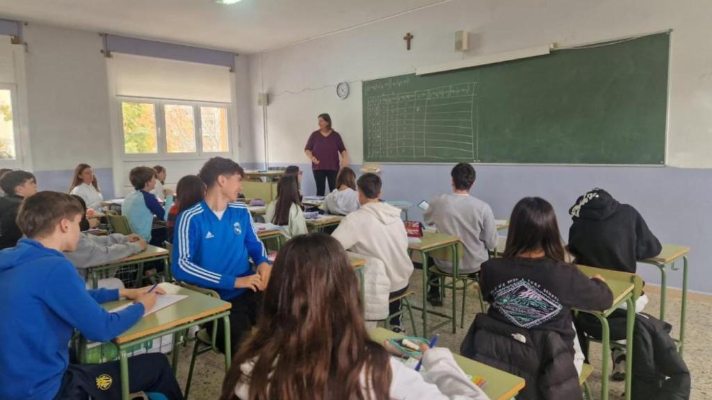 Aula de un colegio concertado en Teruel. Foto de archivo