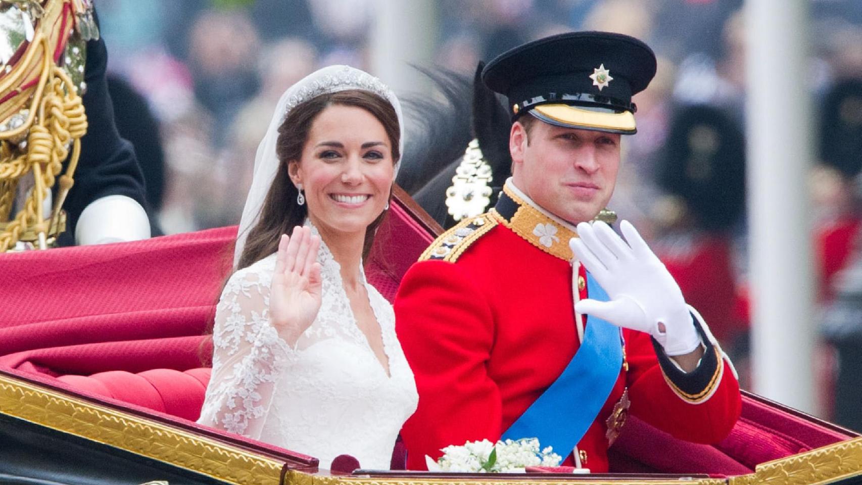 El príncipe Guillermo y Kate Middleton el día de su boda.