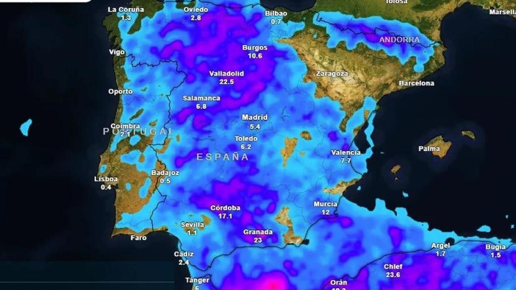 Lluvias generalizadas en España.