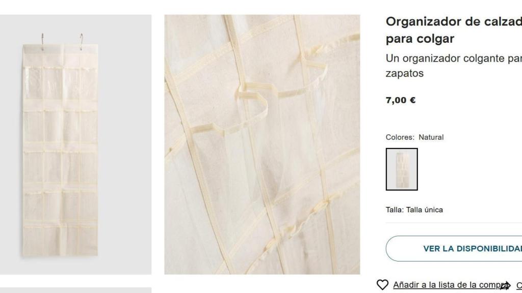 Organizador de calzado para colgar.