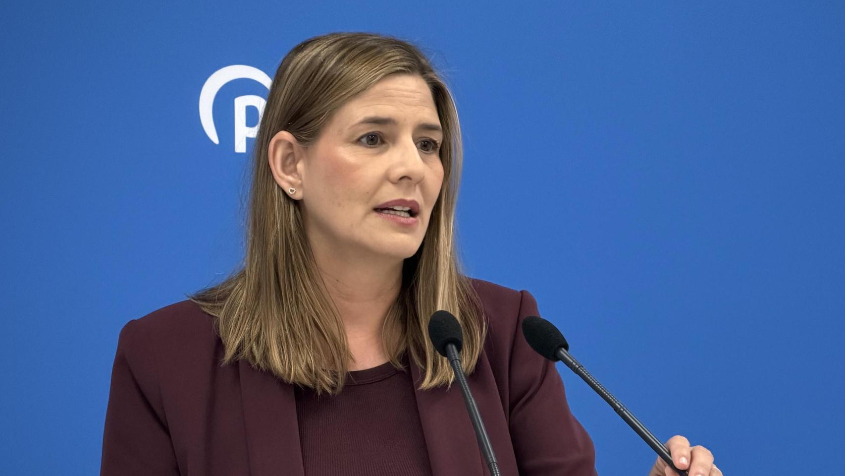 Carolina Agudo (PP) en rueda de prensa.