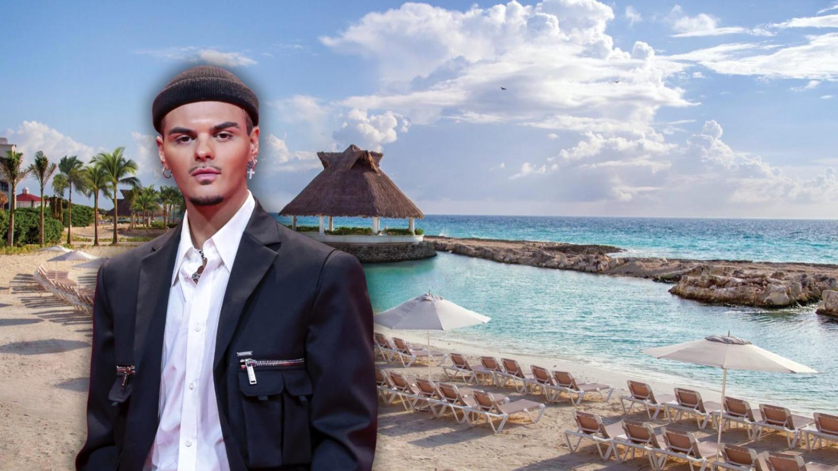 Abraham Mateo y Hard Rock Hotel Riviera Maya en un montaje de BLUPER.